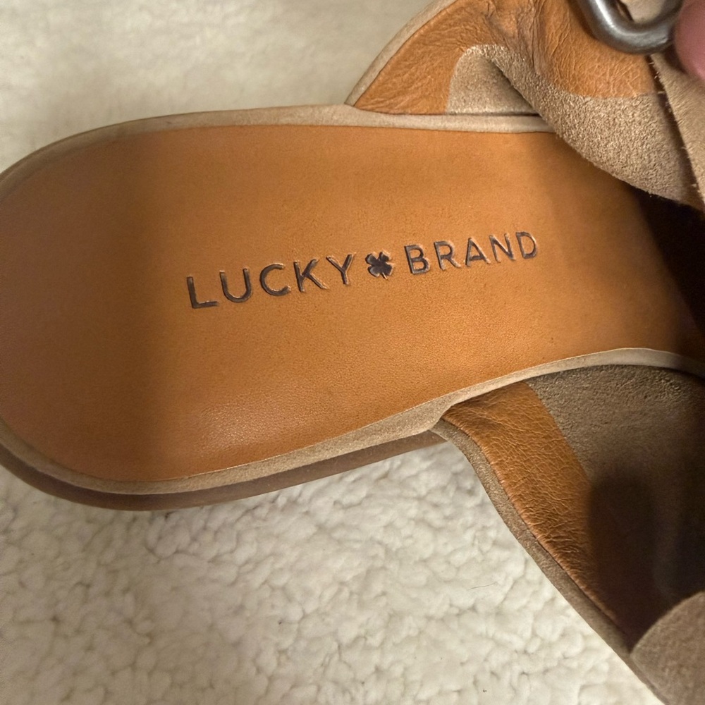 Lucky Brand Taupe Ankle Boots with Strap - Picture 6 of 7